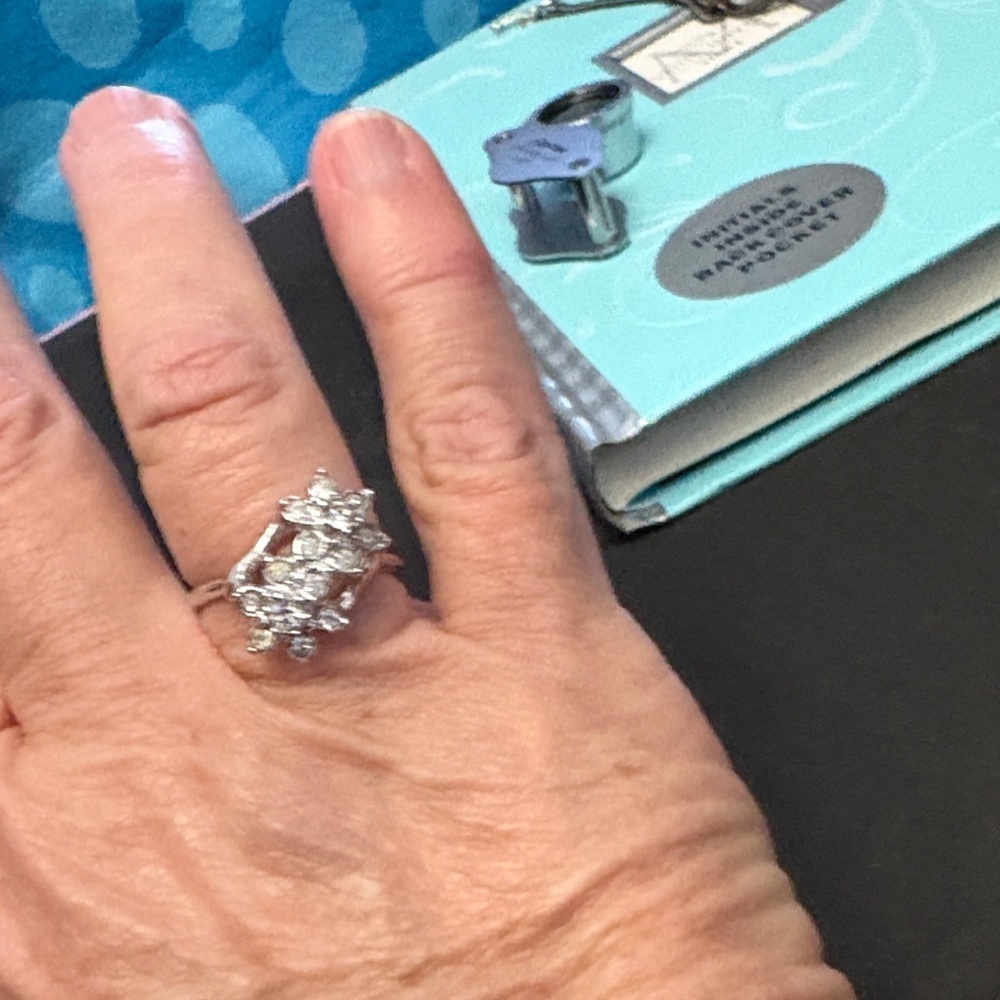 Sterling Silver CZ Floral Ring - Picture 2 of 8